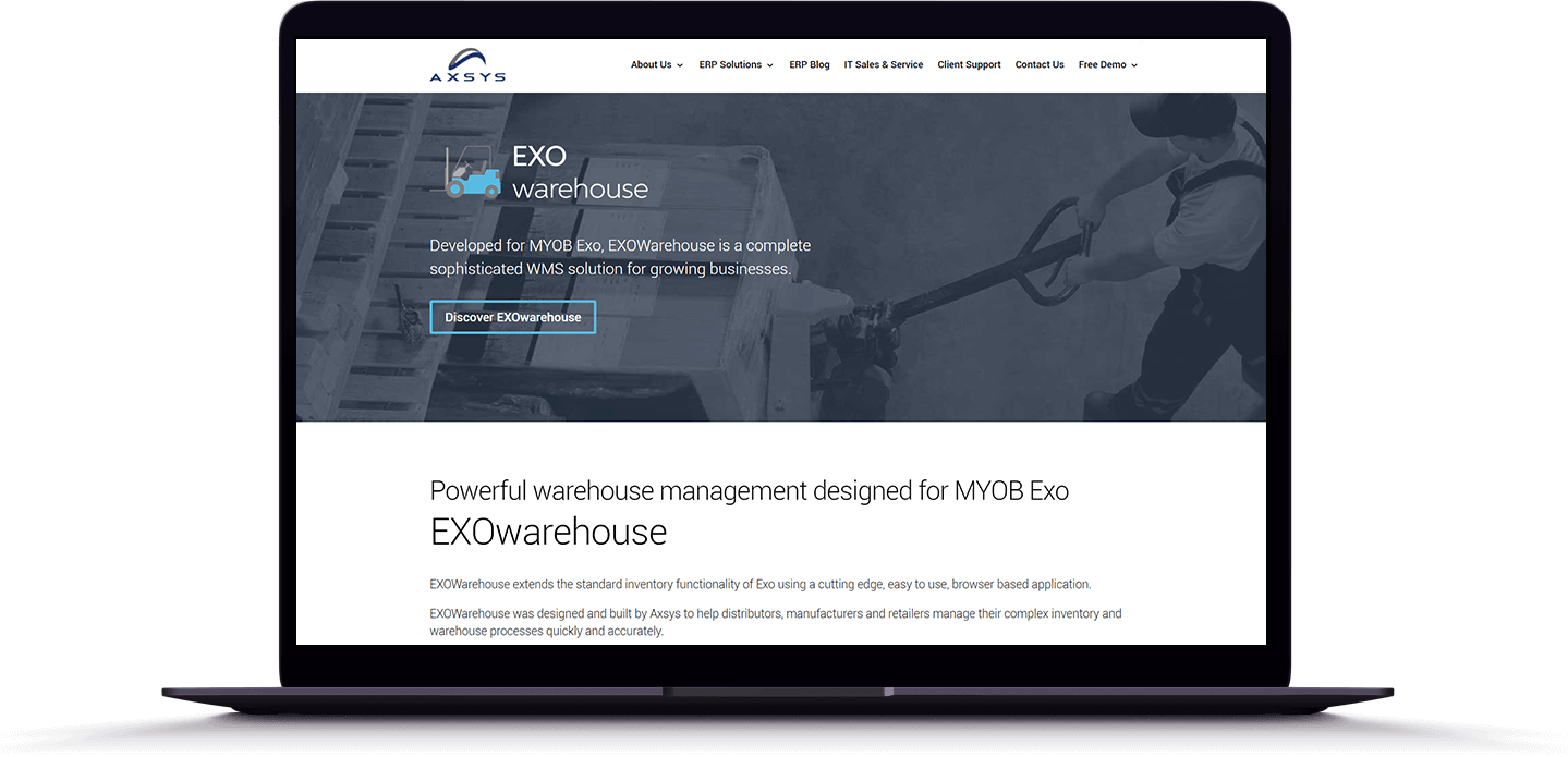 Enterprise warehouse management system website interface